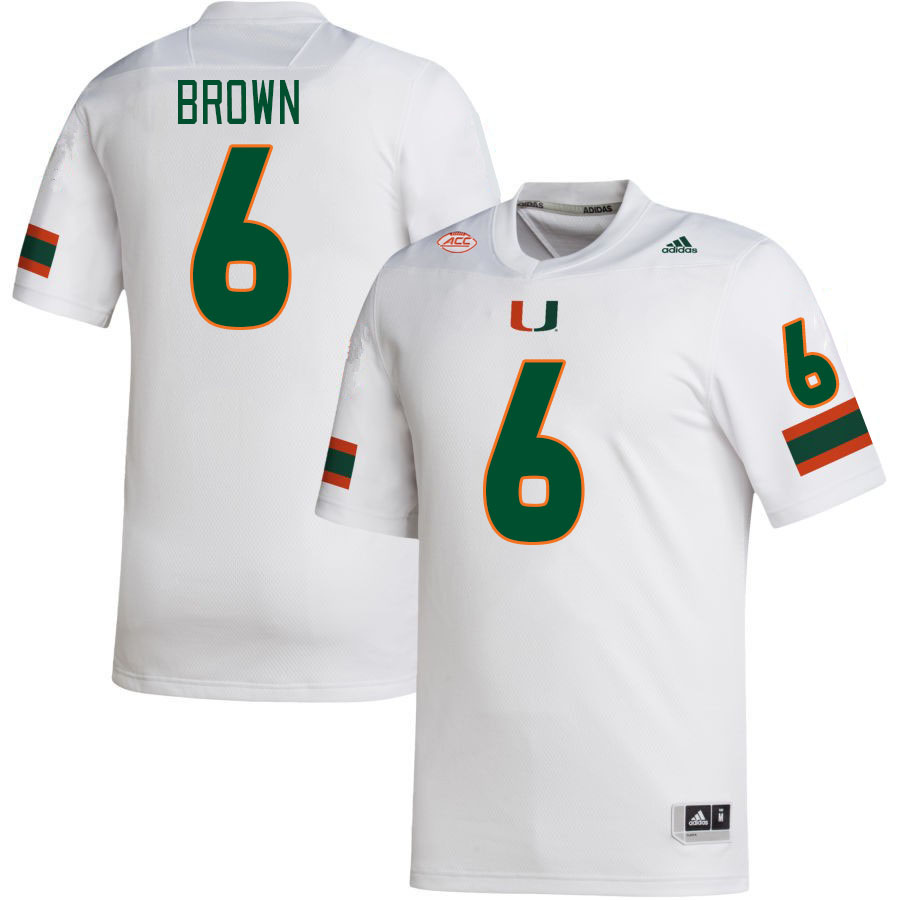 Men #6 Damari Brown Miami Hurricanes College Football Jerseys Stitched Sale-White
